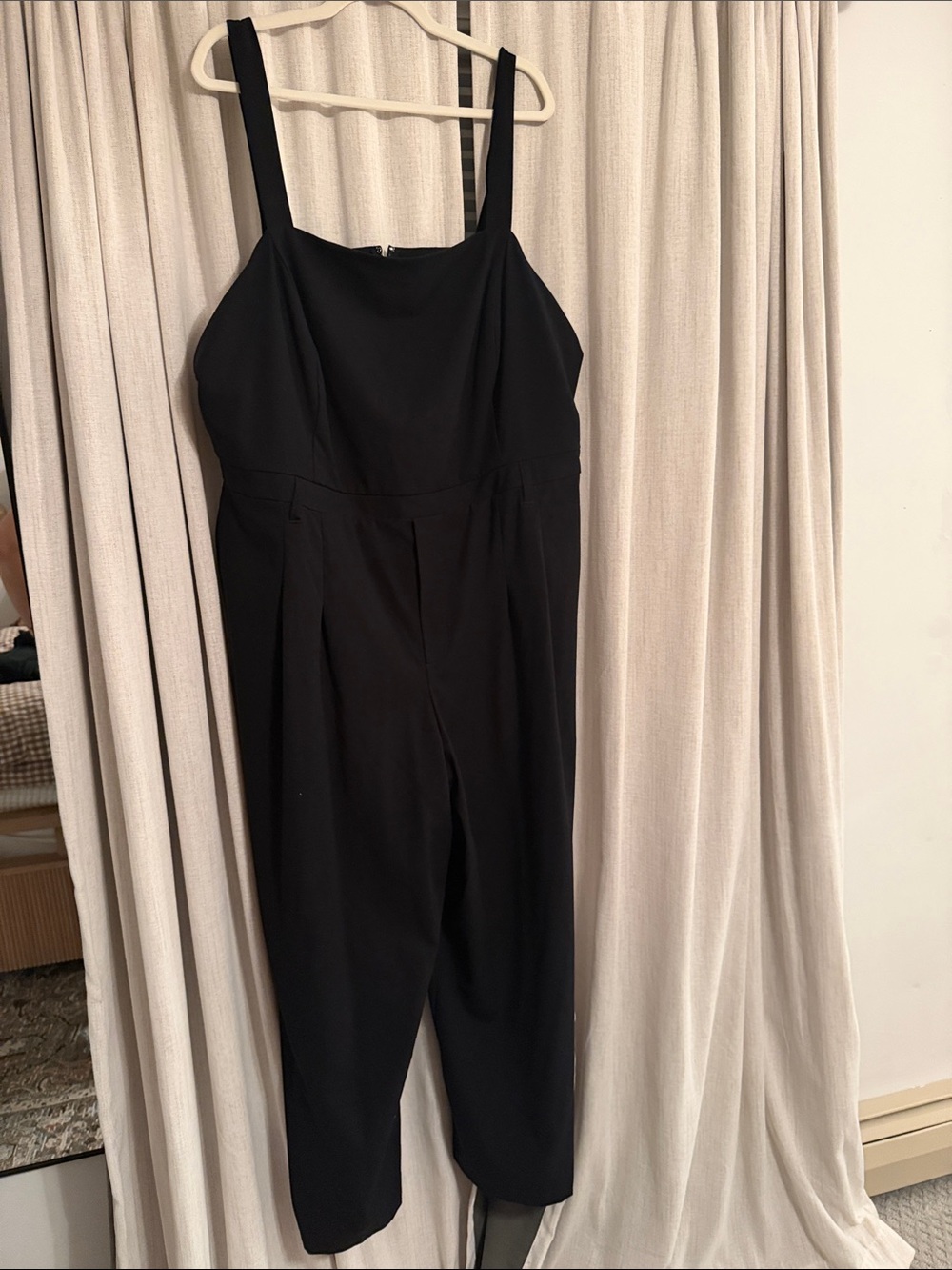 Ava & Viv Black Wide-Leg Strap Jumpsuit